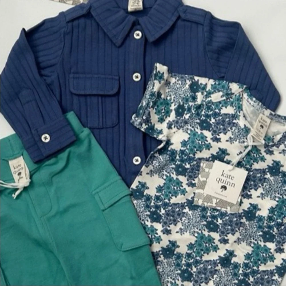 NWT Kate Quinn 3 Piece Outfit Set 12-18M Bamboo & Organic Cotton
